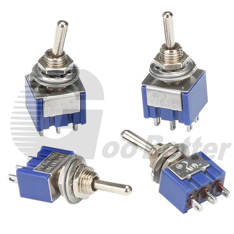 Mini Toggle Switch Latching SPDT/DPDT — MTS-102 MTS-103 MTS-202 MTS-203 | 2A 250VAC 5A 120VAC