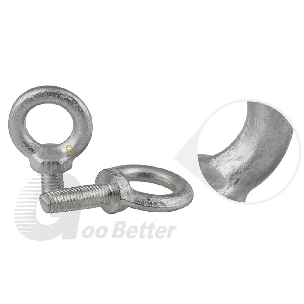 M8 Lifting Eye Bolts Zinc - Plated Steel with Longshank Nuts — Marine & Rigging Grade - HomeDIYer