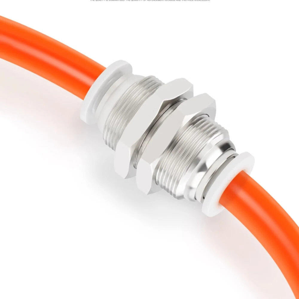 Pneumatic Bulkhead Push-Fit Connector Fitting | Inline Airline Tube Fitting
