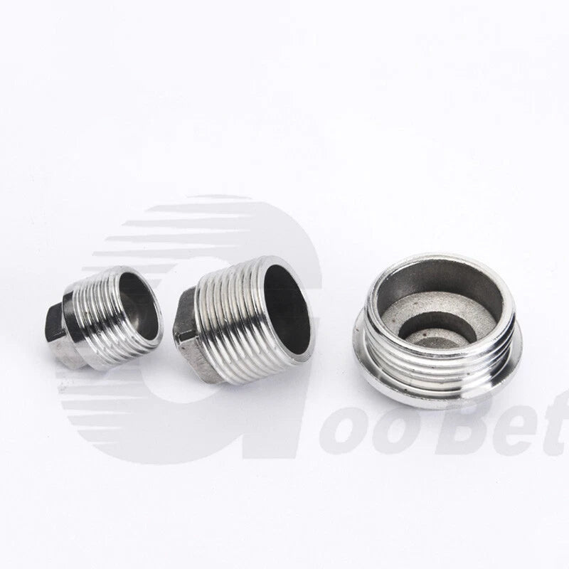 Stainless Steel 304 BSP Pipe Plug & End Cap — Male Plug / Female Cap, 1/2" to 1"