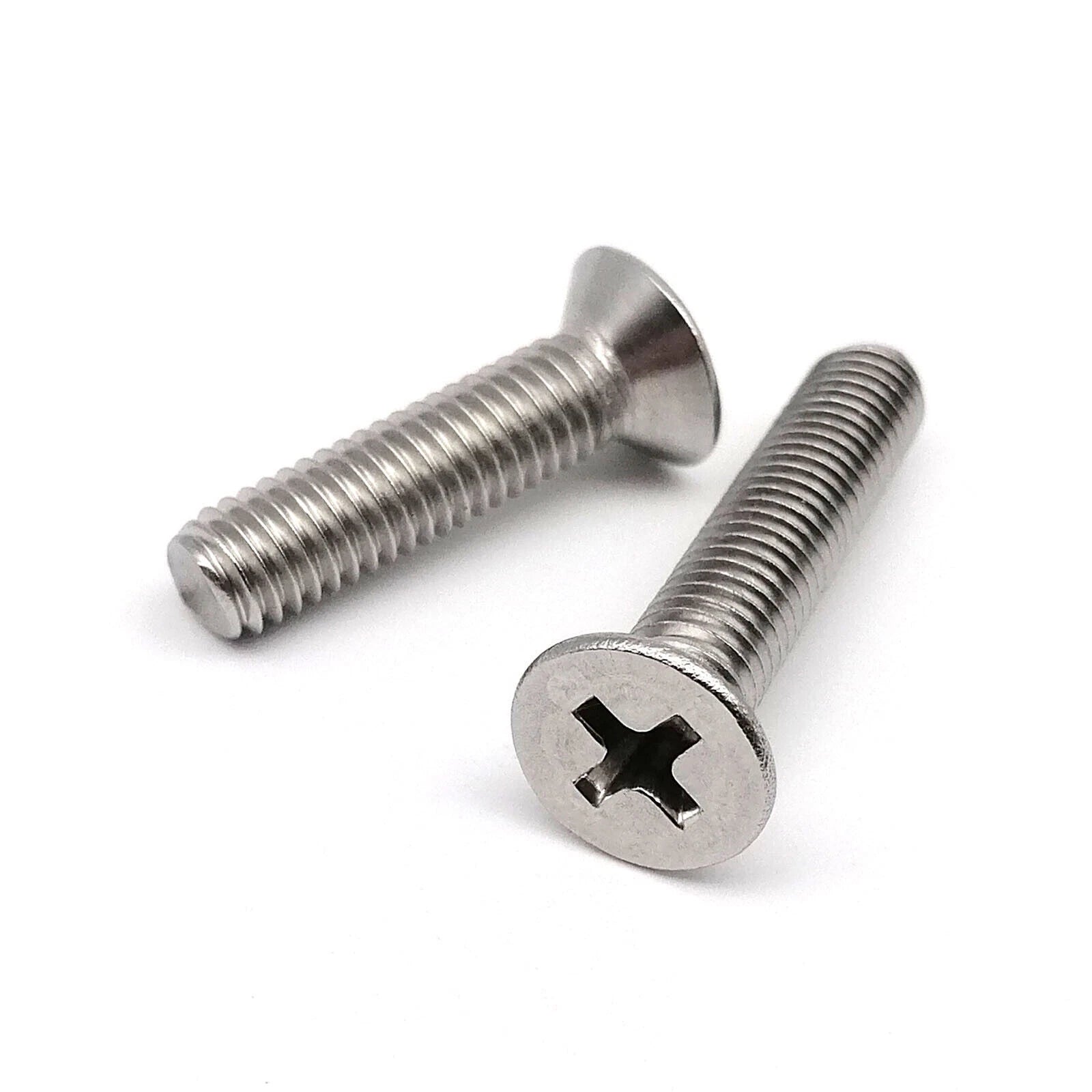 A2 Stainless Steel M5 Countersunk Flat Head Phillips Machine Screws DIN 965 — 6mm to 200mm