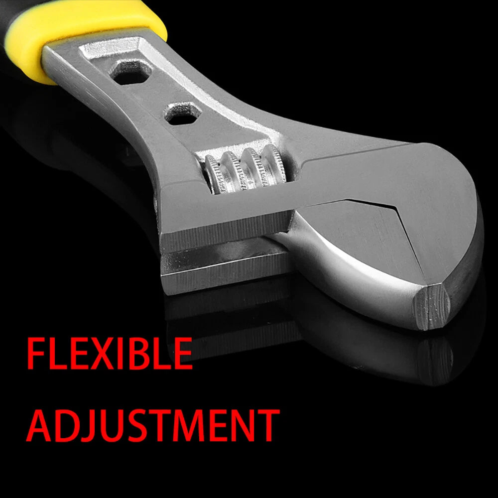 2 In 1 Heavy Duty Wide Jaw Adjustable Pipe Wrench Spanner Electroplating Steel