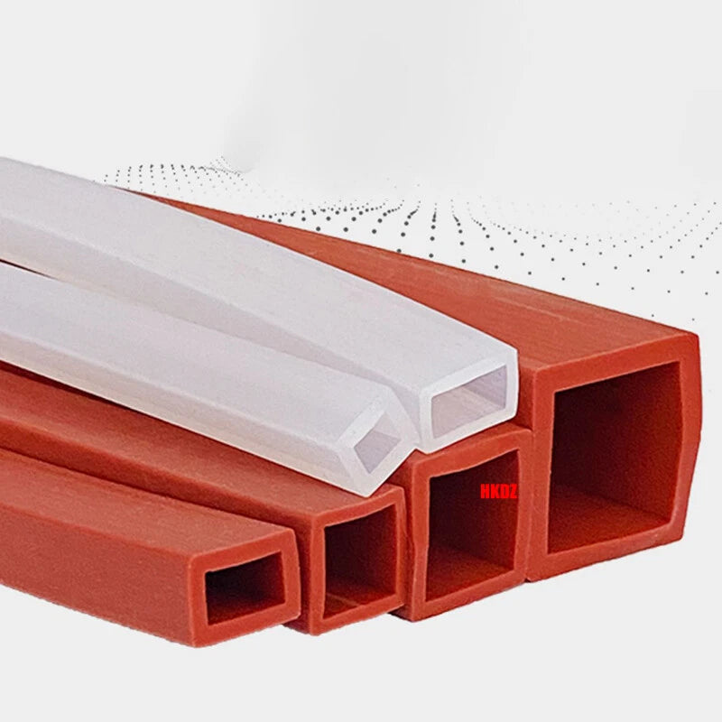 Square Silicone Rubber Hollow Tube Pipe Protector Seal Strips Width 2.5mm~108mm