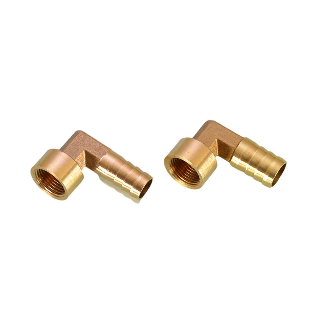 Brass 90° BSP Female Elbow with Barbed Hose Tail — 1/4", 3/8", 1/2" Pipe Fittings