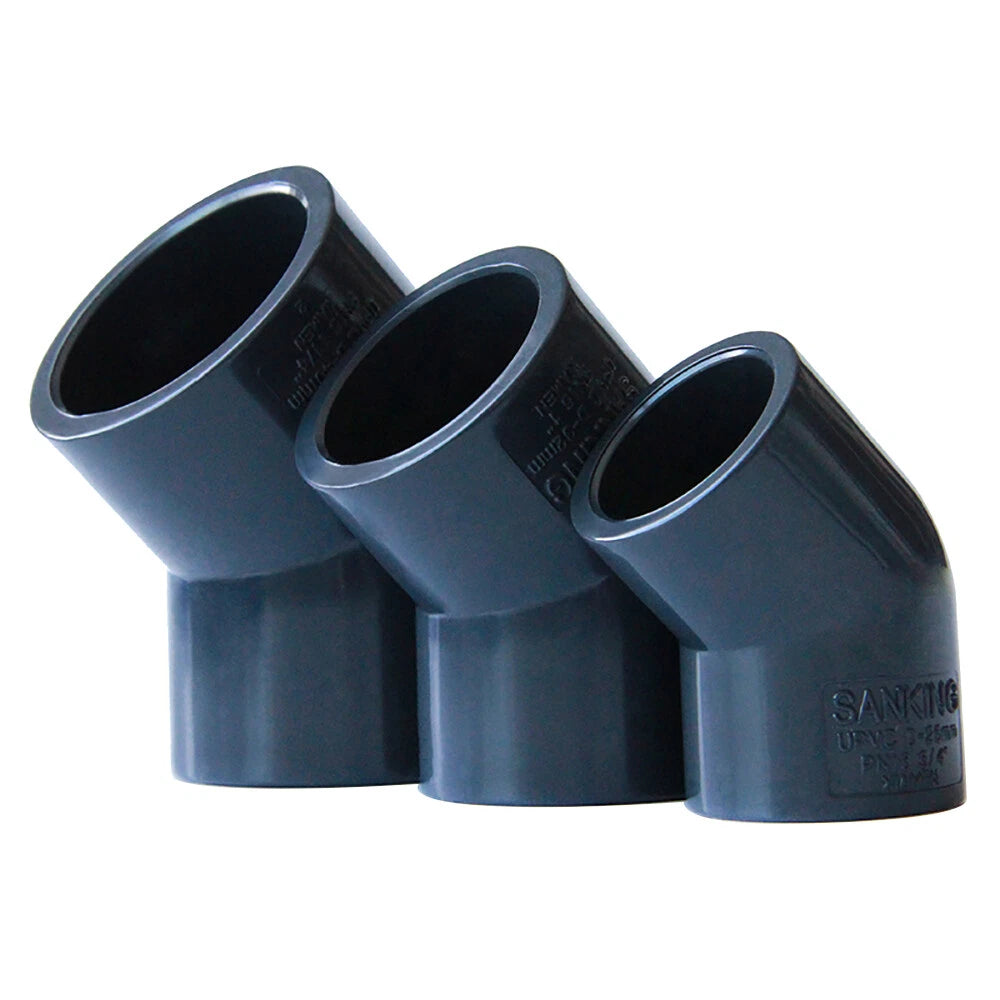 Black PVC Pipe 45° Elbow Plumbing Fittings Connector Coupling Water 20-110mm