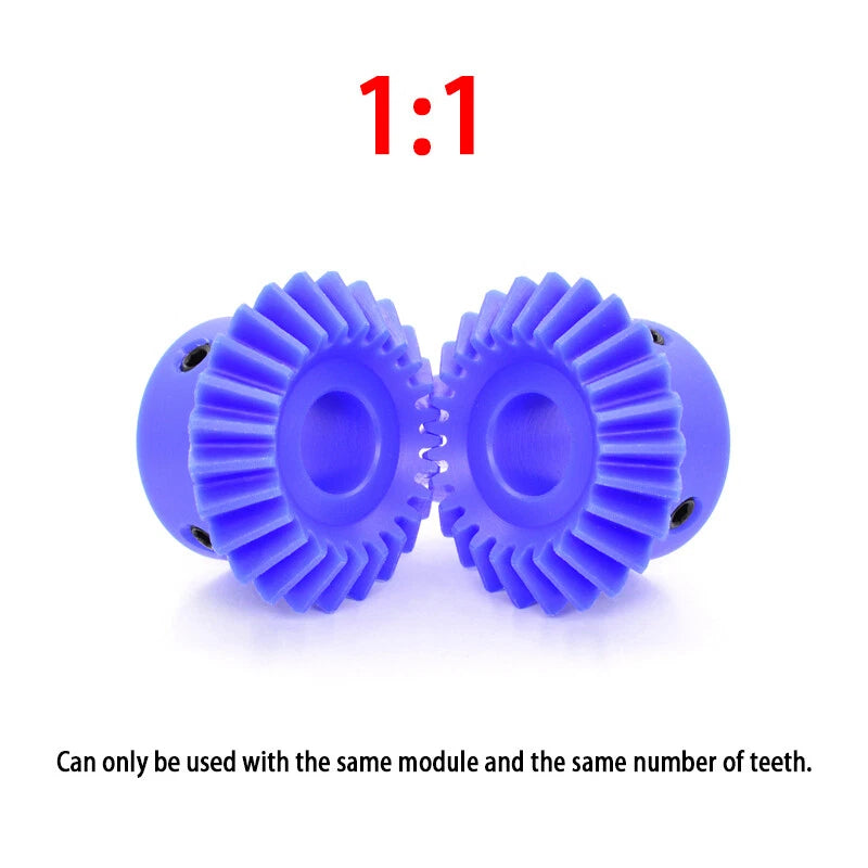 1/1.5/2 Mod Bevel Gear 15T-30T 90°1:1 Pairing Plastic Nylon Transmission Gear