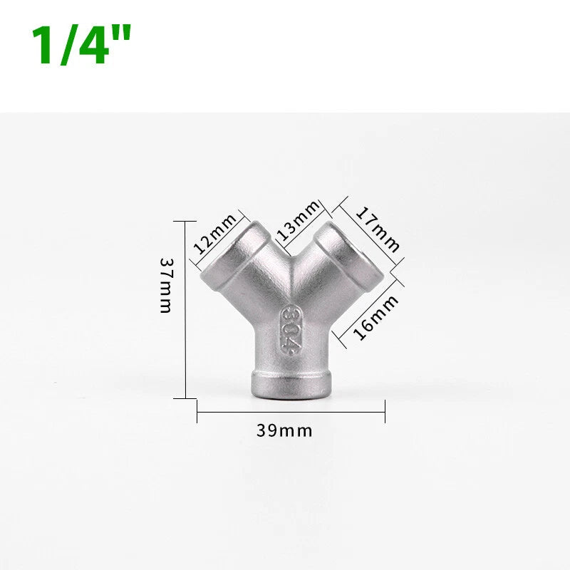 Y Hose Joiner Barbed Splitter — A2 Stainless Steel Hose Connector Fitting