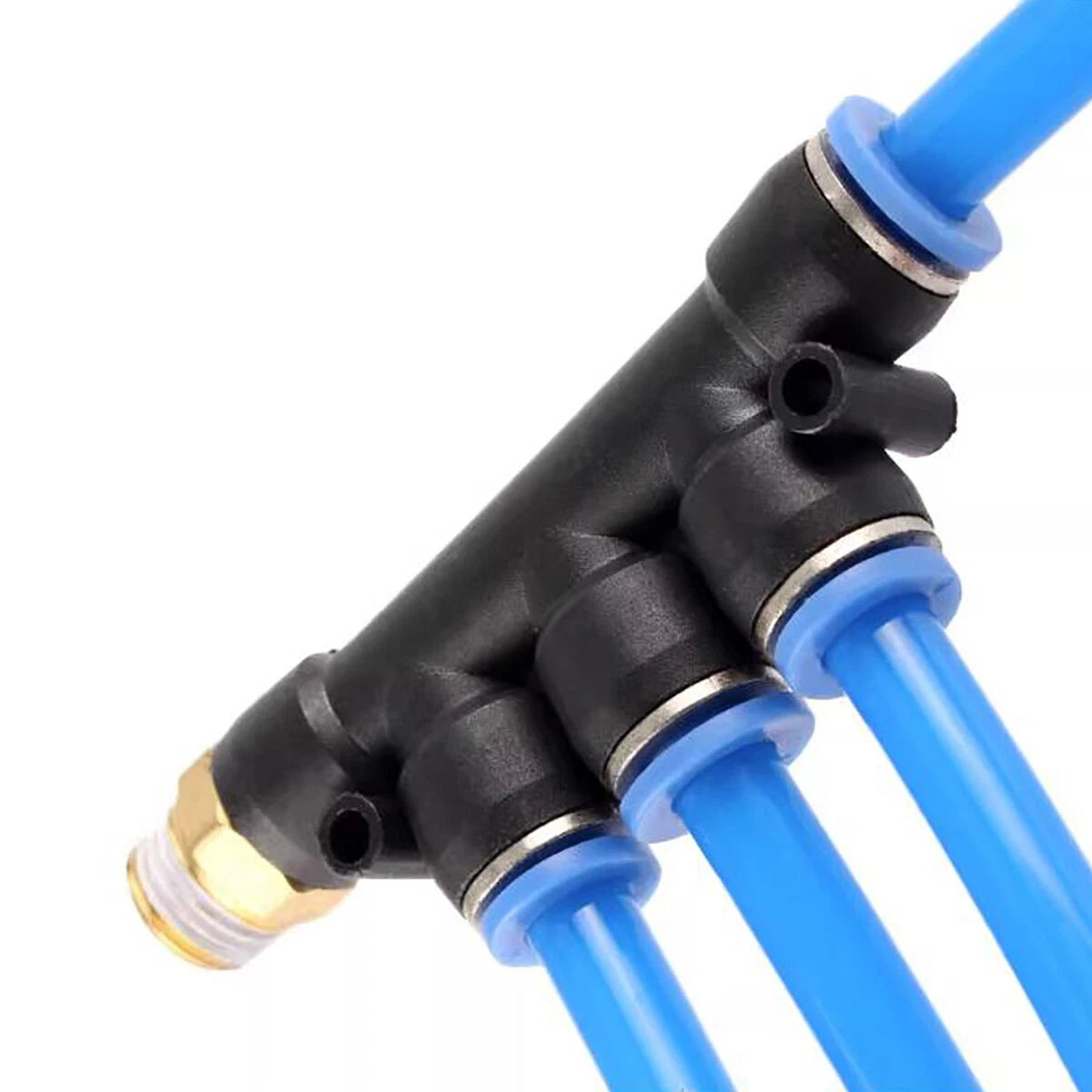 Pneumatic 5-Way Manifold Push-In Fitting | Male Stud to Hose Tube Connector