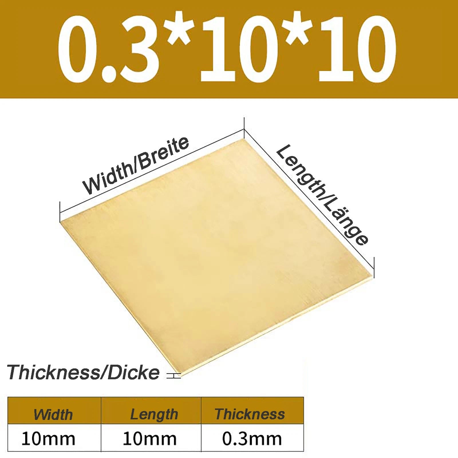 Natural Brass Sheet Metal guillotine cut - 0.3mm - 3.0mm - Multiple Sizes
