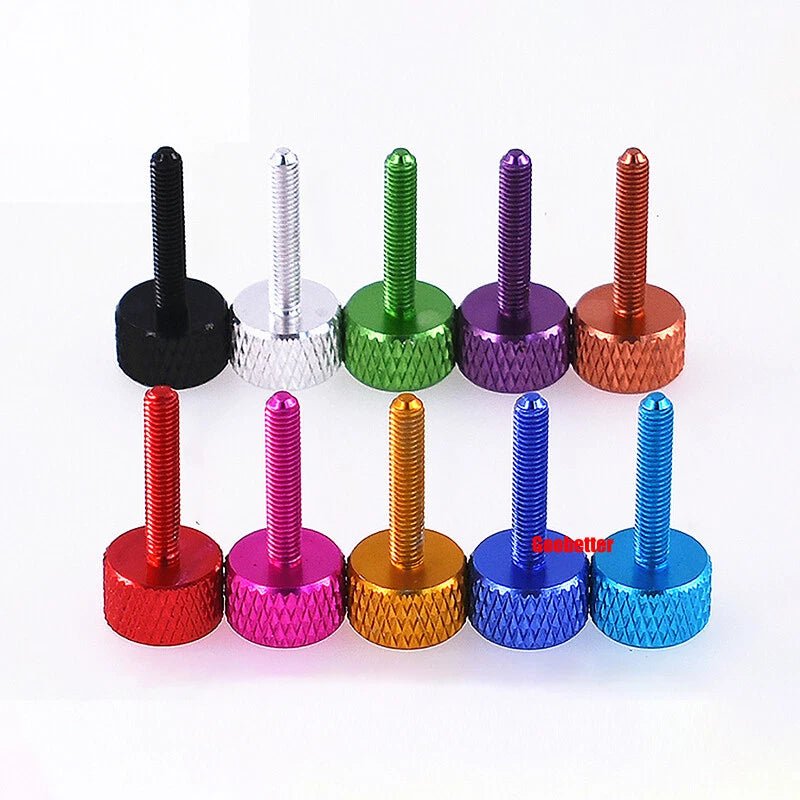 M3×16mm Aluminum Knurled Thumb Screws — Hand - Tighten Grip Knob Bolts, 10 Colors, 1–100 Pcs - HomeDIYer