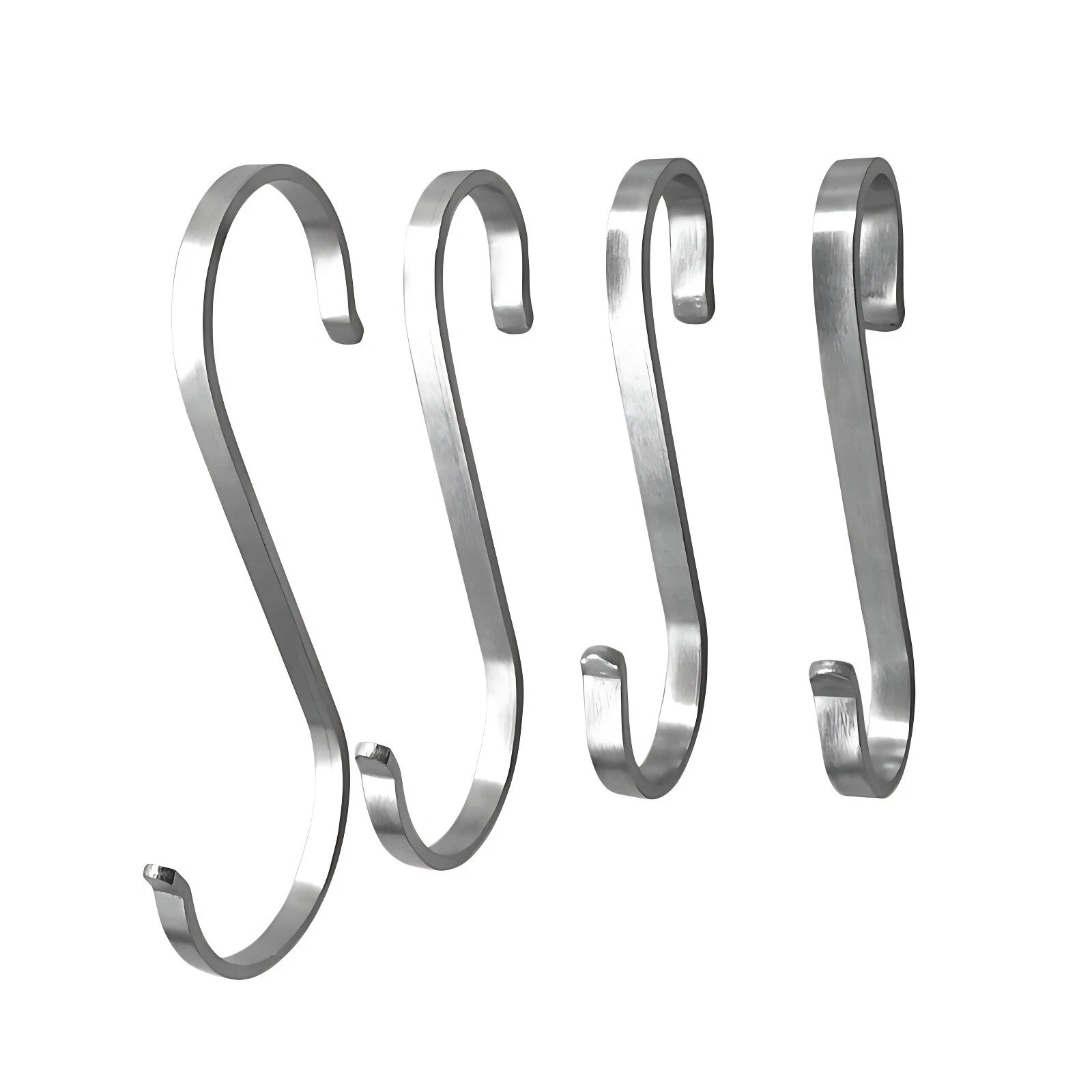Stainless Steel Flat S Hooks Kitchen Meat Pan Utensil Clothes Hanger Hanging