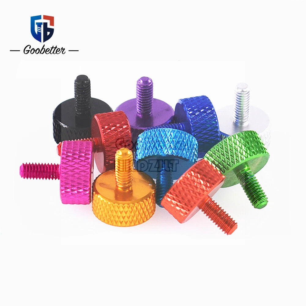M3.5 Knurled Thumb Screws – Aluminum Alloy Hand-Tighten Grip Knob Bolts, 10 Colors