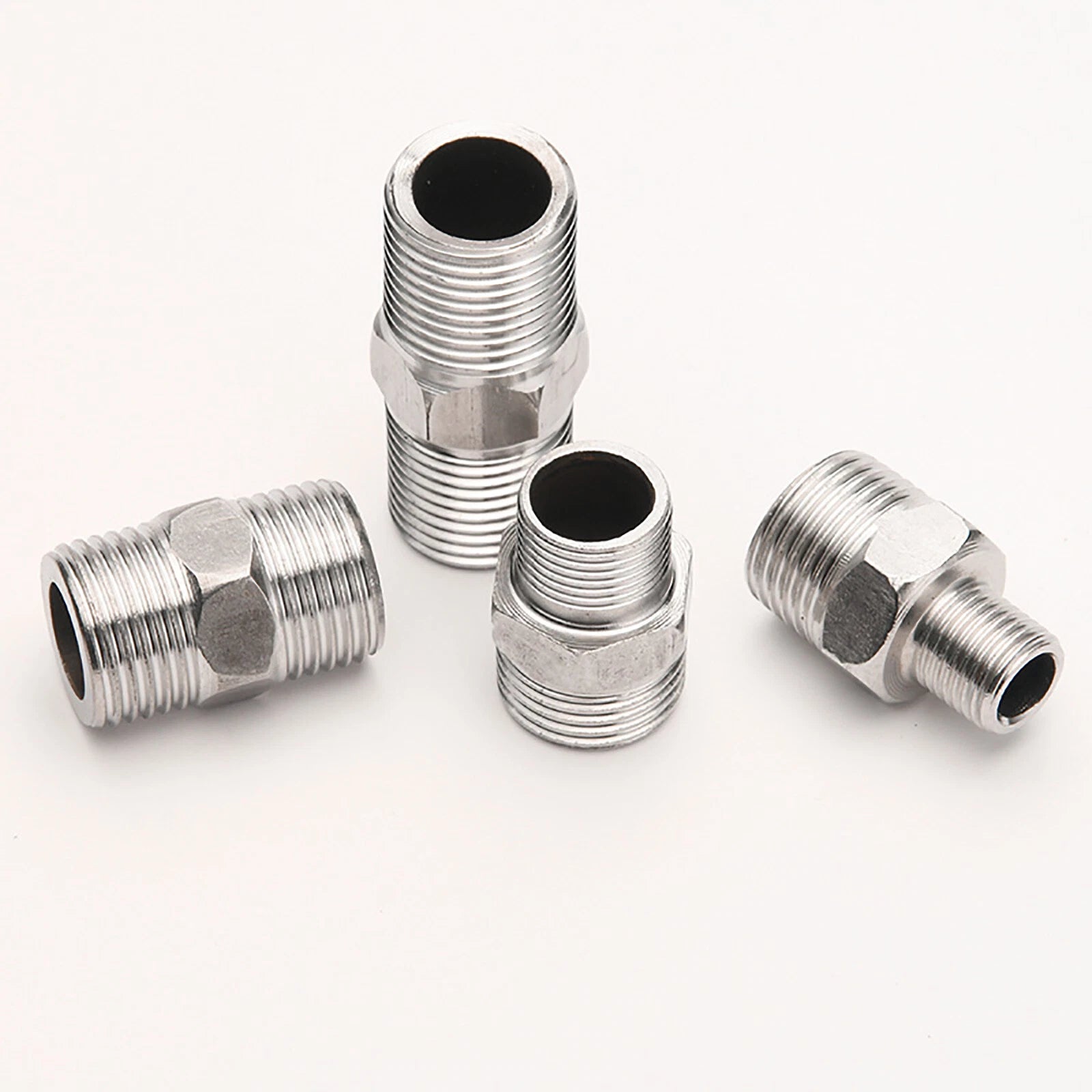 304 Stainless Steel Male to Male BSP Pipe Fitting Adaptor — Equal & Reducing Straight Connector