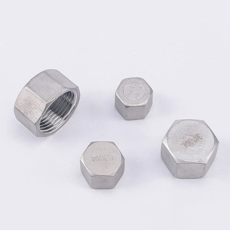 304 Stainless Steel BSP Hex End Cap Female Thread Pipe Fitting 150LB