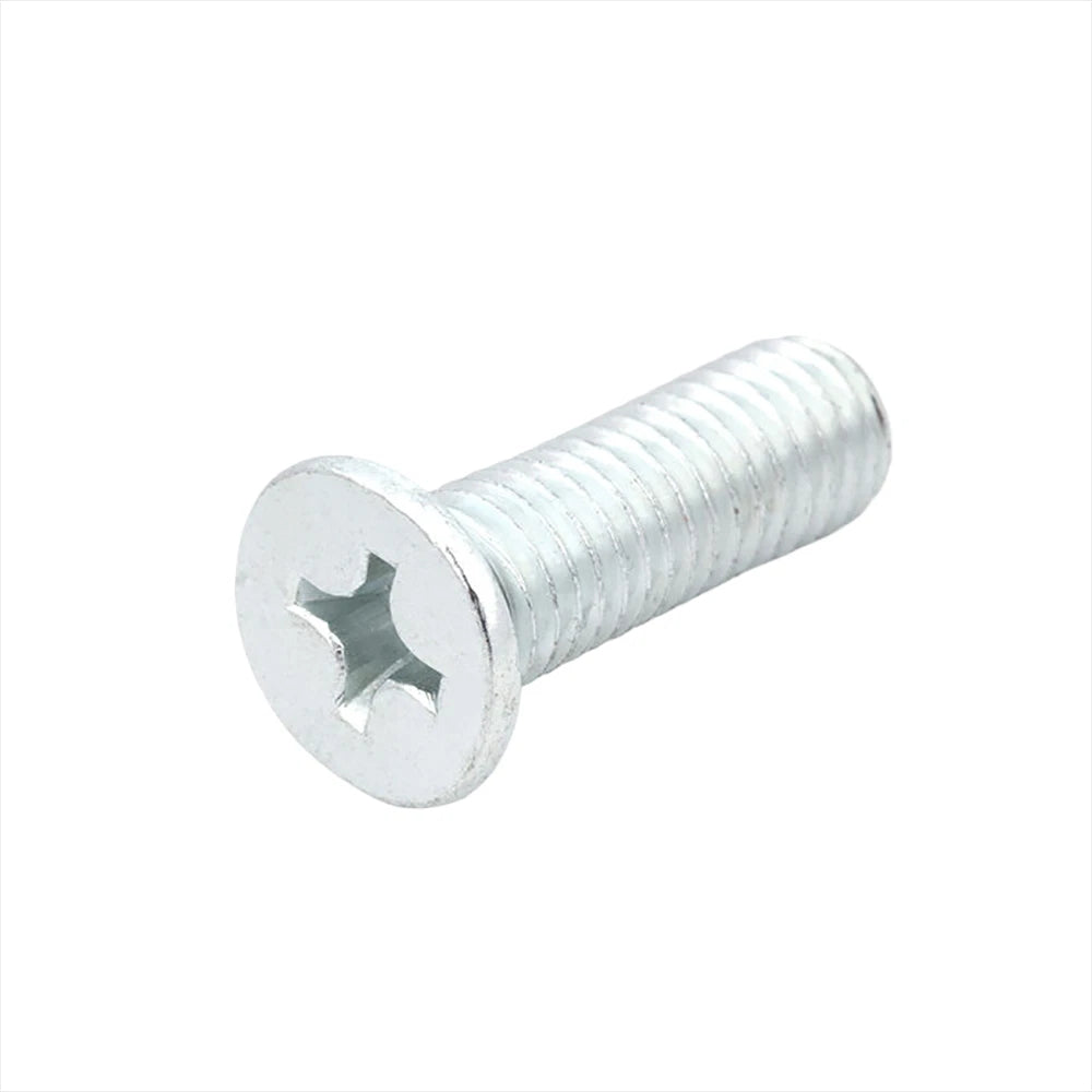 Countersunk Phillips Machine Screws – M2 to M12, White / Colour Zinc Plated, Carbon Steel
