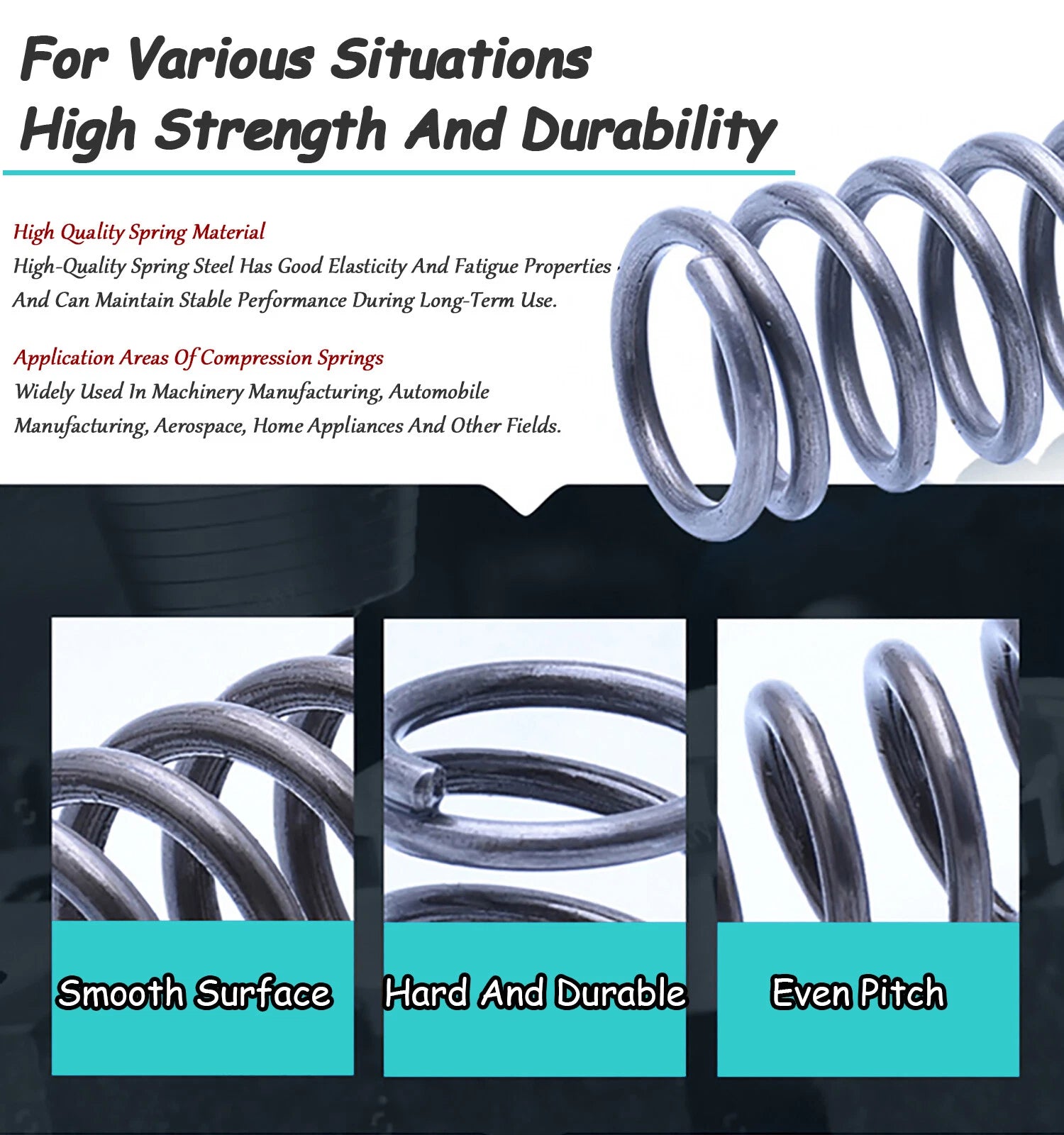 Compression Spring Steel 2 mm Wire Dia Small Pressure Springs-Coil Spring