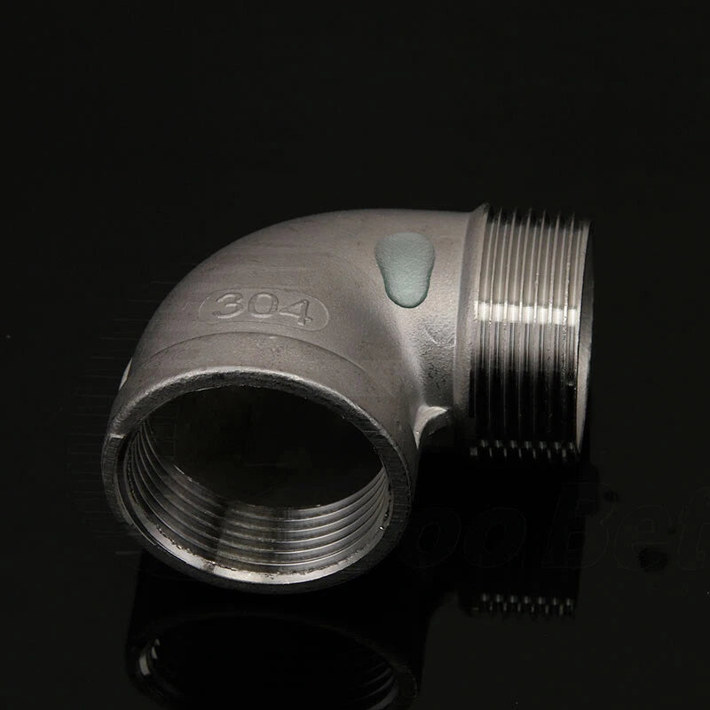 SS 304 90° BSP Elbow Fitting | Male-Female 1/8" to 2" Pipe Connector