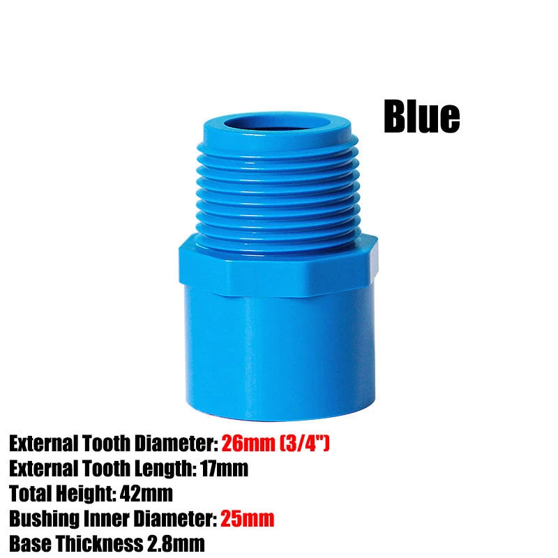 1 2" to 4" PVC Nipples Threaded Pipe Fittings Connector BSP Male Adapter Blue