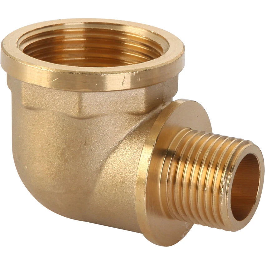 BSP Brass Elbow Fitting — 1/2", 3/4" & 1" Male/Female Thread Pipe Connector Adapter