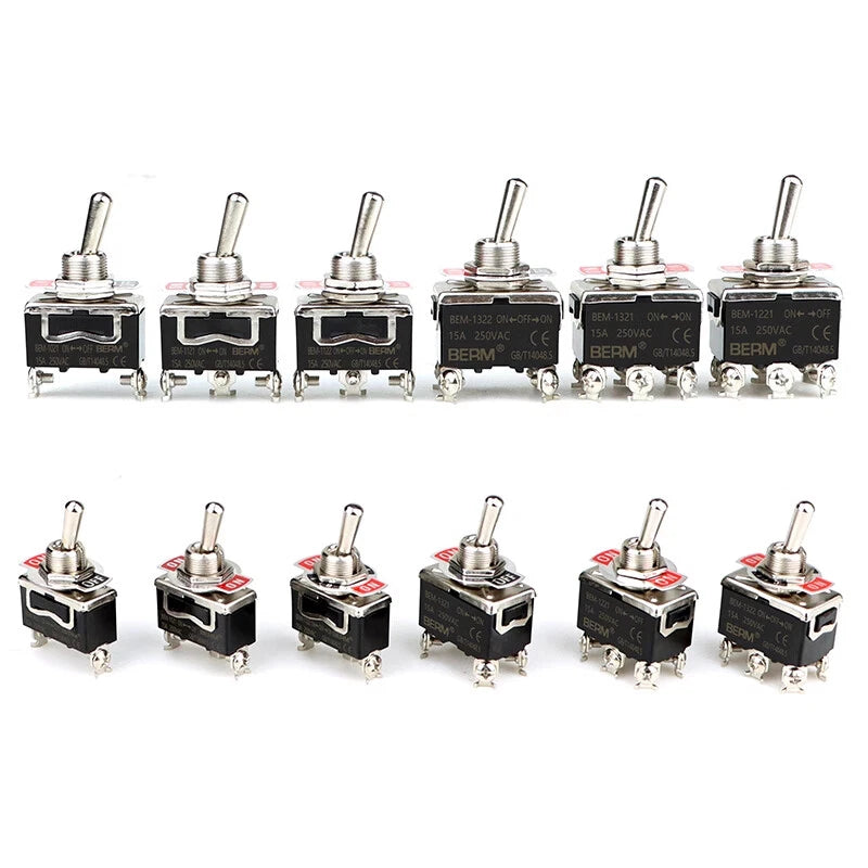 Toggle Switch ON-OFF-ON, 2/3 Pin 2/3 Positions, Latching & Momentary, Screw or Pin Terminal