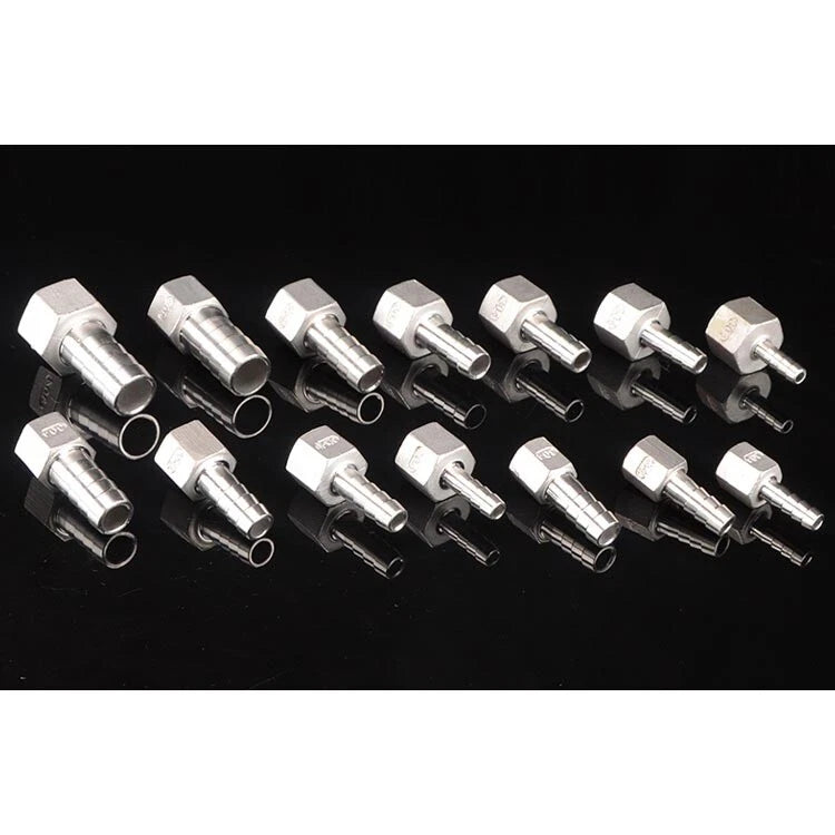 Stainless Steel Female Threaded Hose Barb Fittings — 1/4" to 3/4" NPT