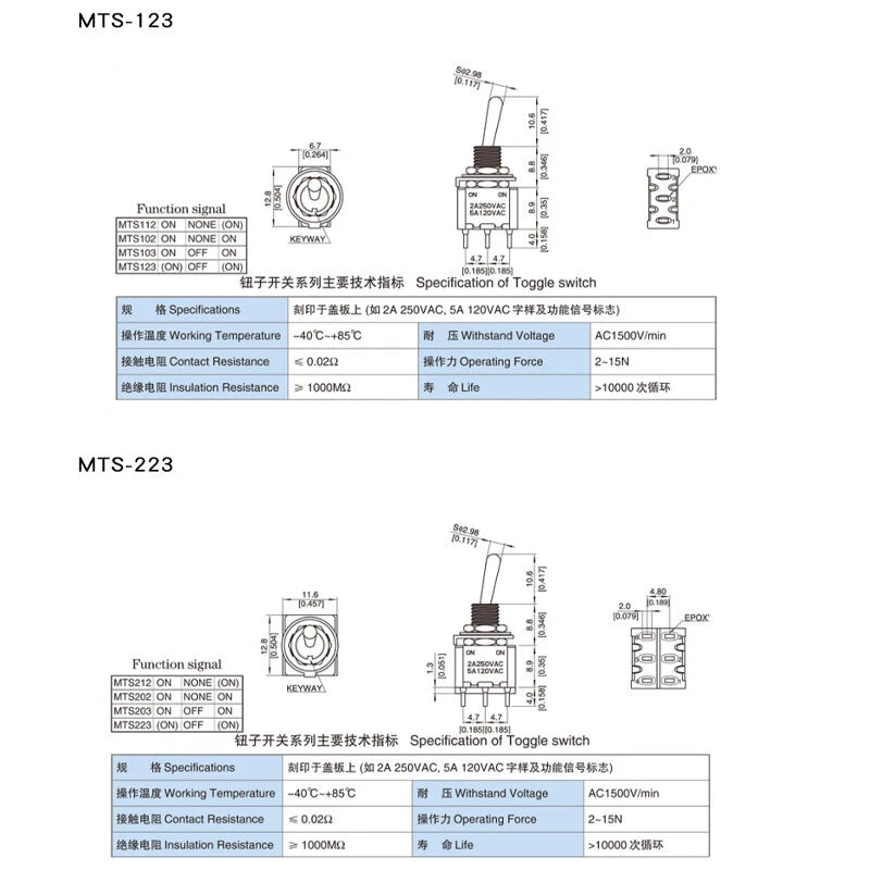 Mini Toggle Switch ON-ON ON-OFF-ON 3 6 9 12 Pin – Dashboard & Model Railway