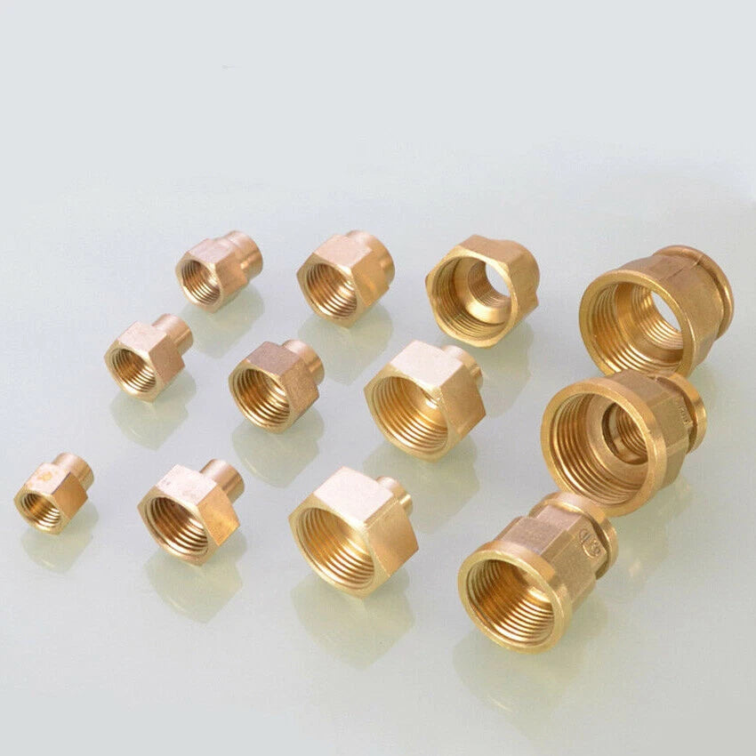 Female Thread Brass Coupling Adapter — Straight & Reducer Pipe Fittings