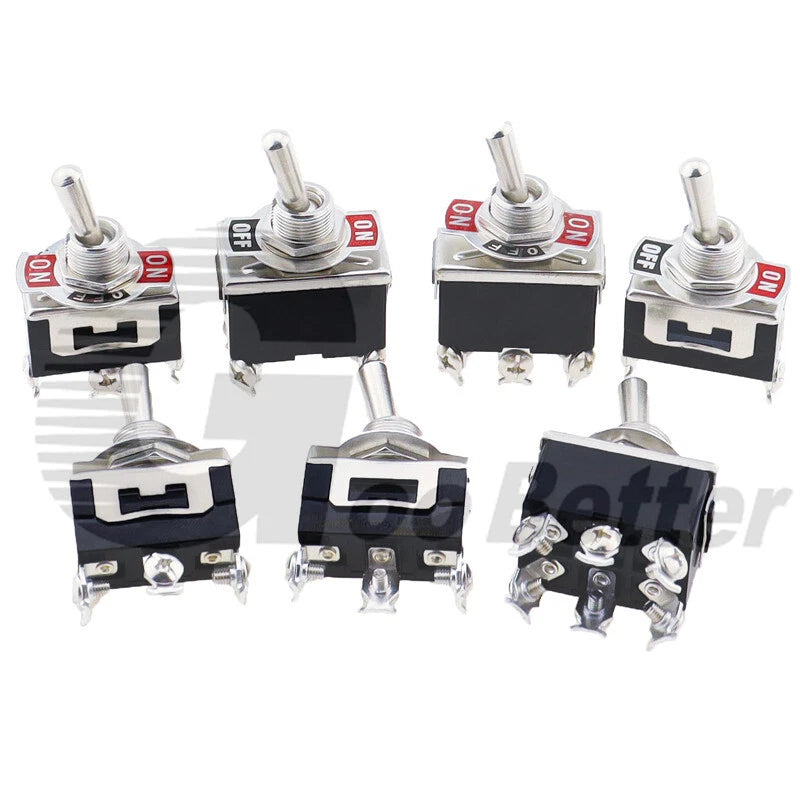 Heavy Duty Toggle Switch On-Off / On-Off-On — SPST/SPDT 2/3 Position, 2/4/6 Pin, 5A 250VAC
