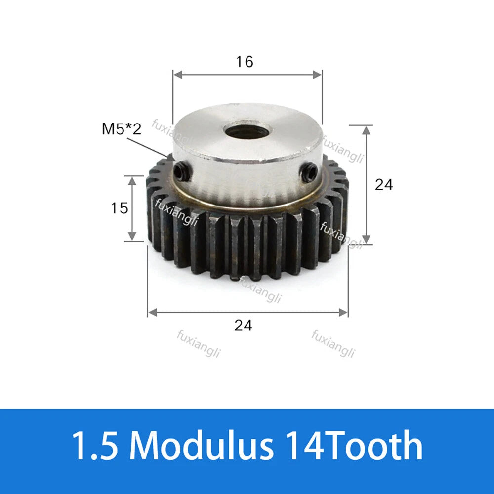 1.5 Modulu 12T-40T Spur Gears pitch 4.71mm 45# Steel With Step Pinion Motor Gear