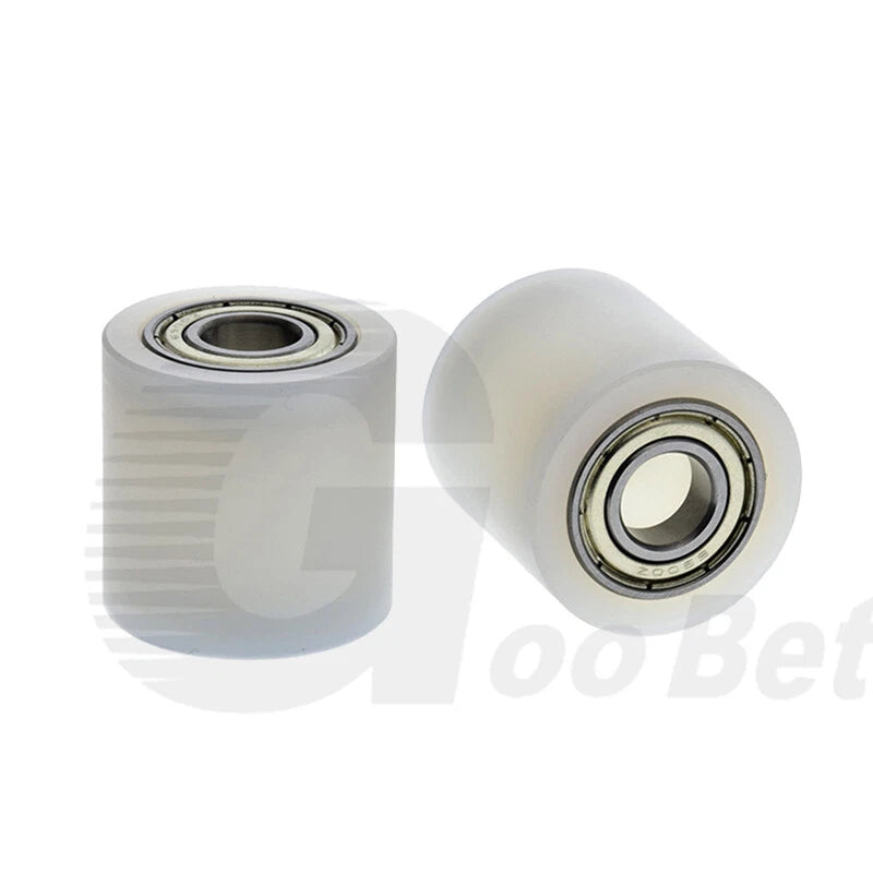6mm Bore Plastic Roller Wheel Two Ball Bearing Coated PP POM Pulley Guide Wheel