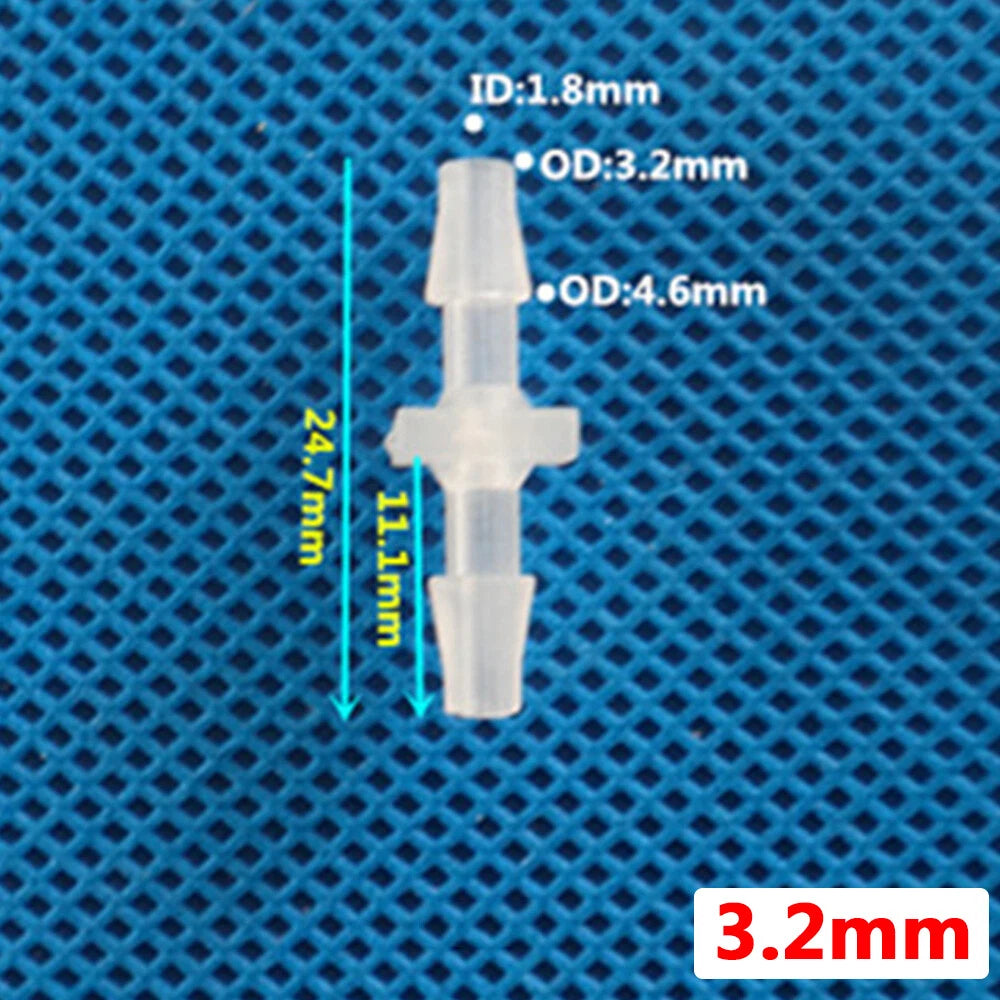 Plastic Barbed Straight Hose Connector — 1.6mm to 25mm Tubing Joiner Coupling