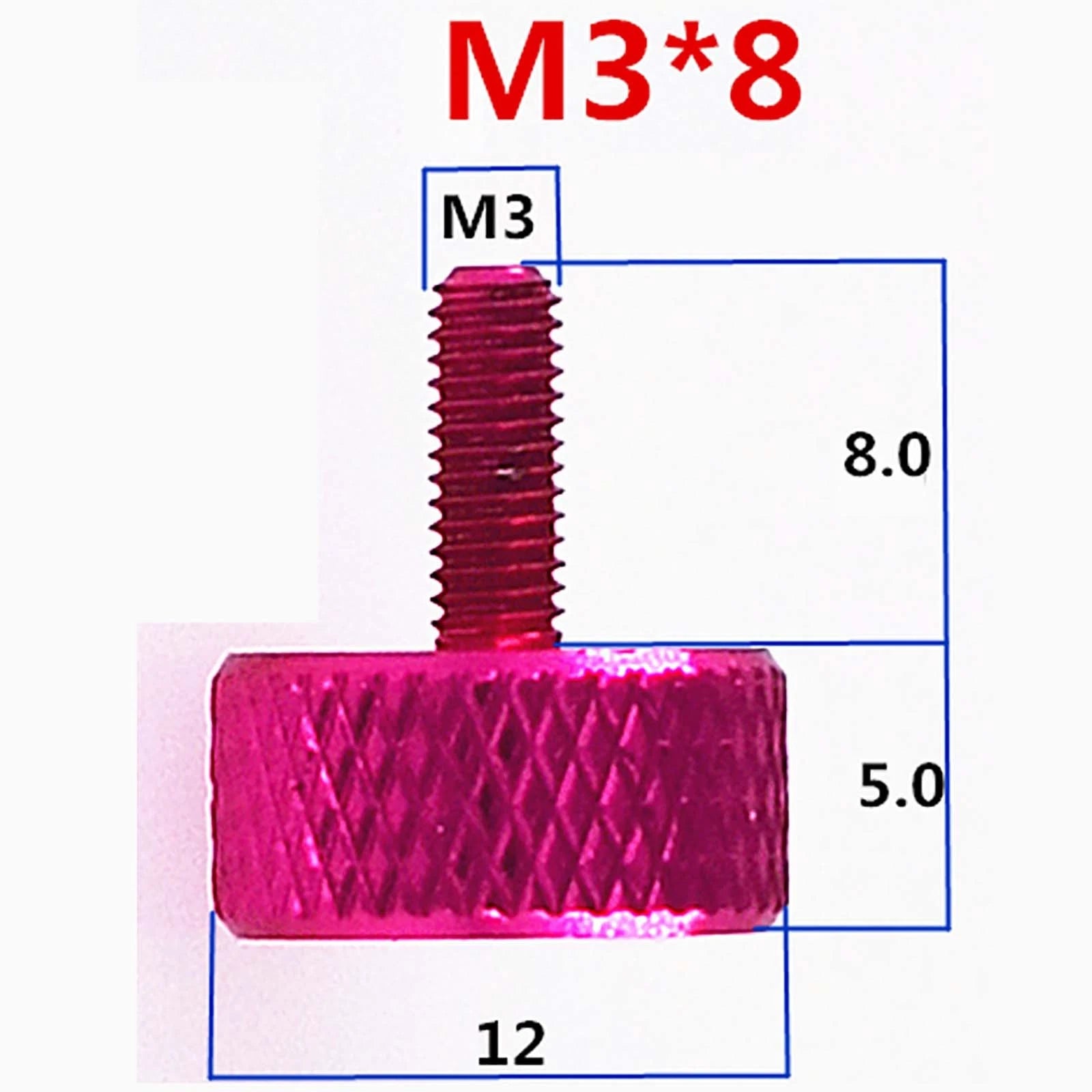 Colorful Thumb Knurled Screws M3 M3.5/6mm - 25mm Hand Tighten Grip Knob Bolts