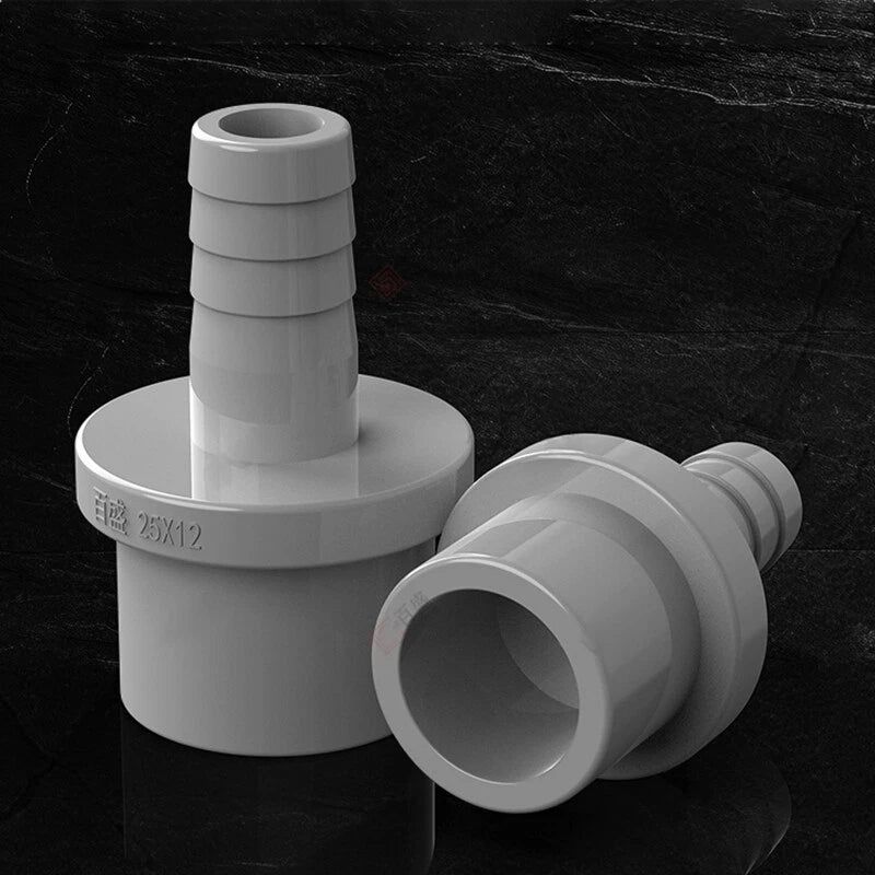 5mm to 63mm Hose Nozzle PVC Plastic Pipe Fittings Barb Connectors Sleeve Grey
