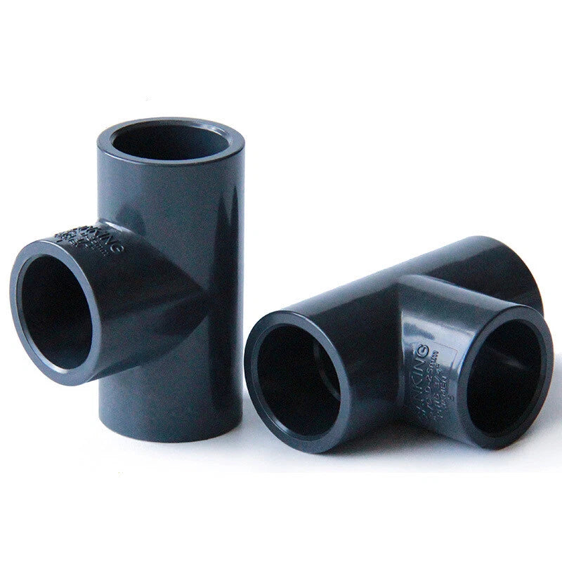 UPVC PVC Pipe Fittings Tee Straight Cap Elbow Plumbing Couping ID 20-110mm Grey