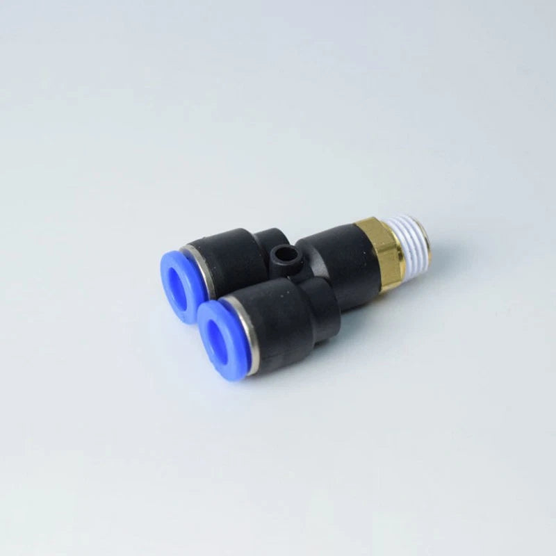 Male Stud Push-In Y Piece Pneumatic Fittings — Thread Hose Tube Connector