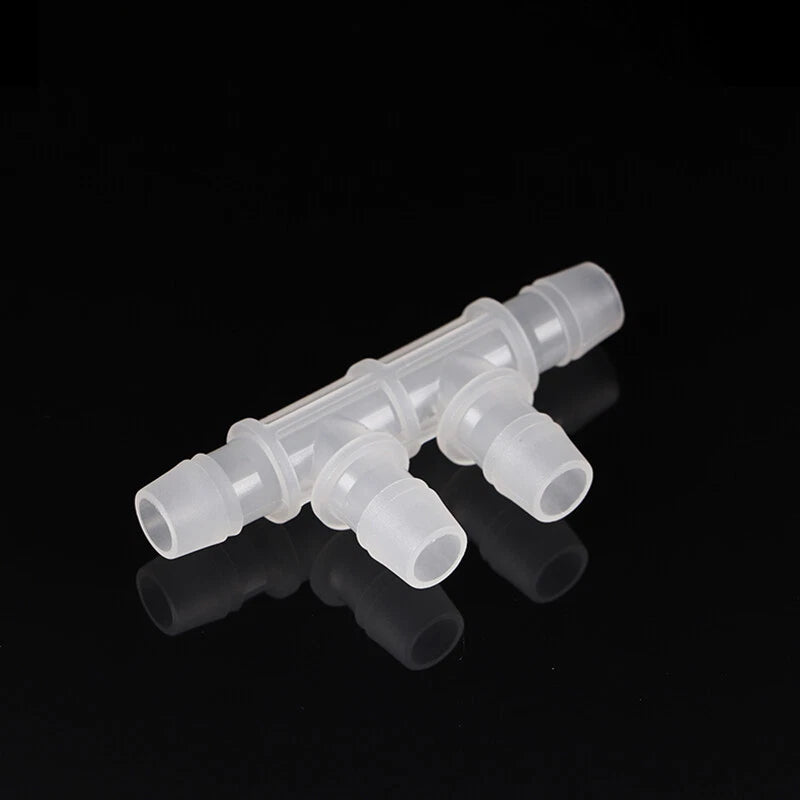 4-Way Plastic Hose Connector — Cross & Slant Equal Joint, OD 2.4mm–12.7mm