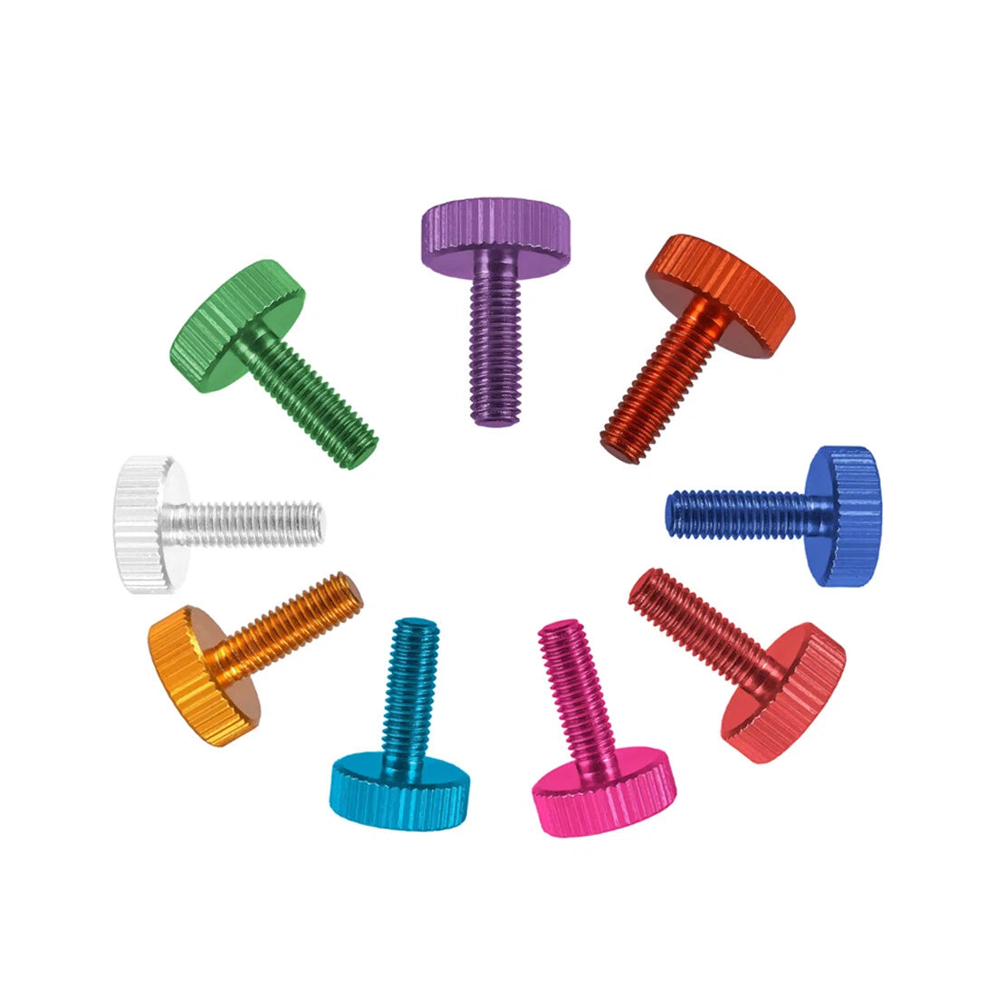 Knurled Thumb Screws Aluminum Alloy — M2 M2.5 M4 M5 M6 Flat Head Hand Grip Knob Bolts