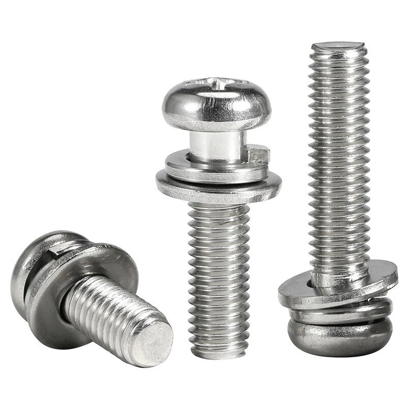 M3 M4 M5 M6 A4 Stainless Steel Bolt, Nut & Washer Set – Phillips Pan Head Marine Grade (316)