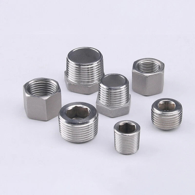 BSP Male Stainless Steel Countersunk End Plug — Internal Hex, 1/4" to 2"