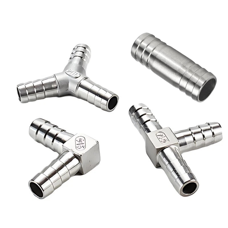 Stainless Steel BSP Hose Tail Connector Fitting — Y / L / T / Inline Type