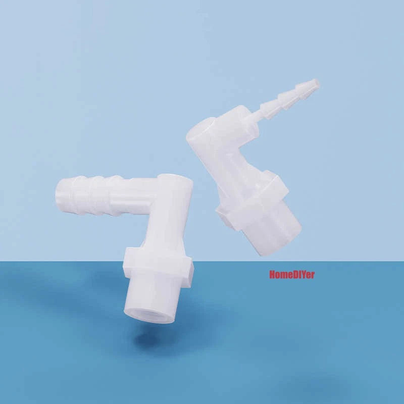 90° Elbow Plastic Female Thread Barbed Connectors Pipe Hose Water Reducer Joiner