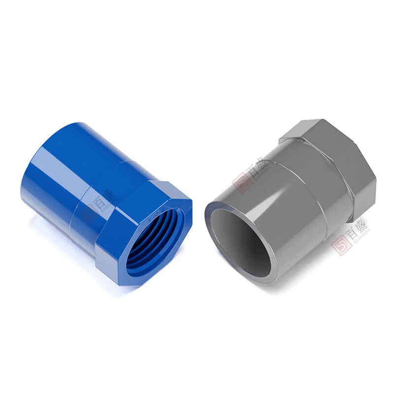 PVC Plastic Pipe Fittings Bsp 1 2" ~ 4" Female Threaded Coupling Adapter Socket