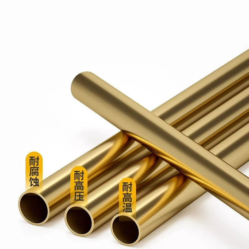 Brass Round Tube Pipe — OD 6–40mm, Wall 0.2–2mm, Length 300mm