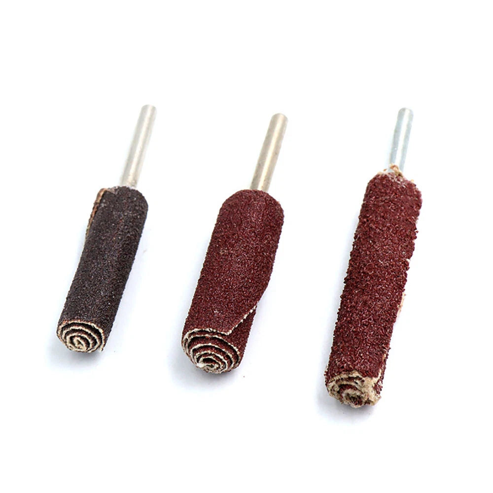 Cylinder Sanding Rod Bits 3mm Shank – 6/8/10mm Head for Rotary Tools, Inner Hole & Concave Surface Grinding