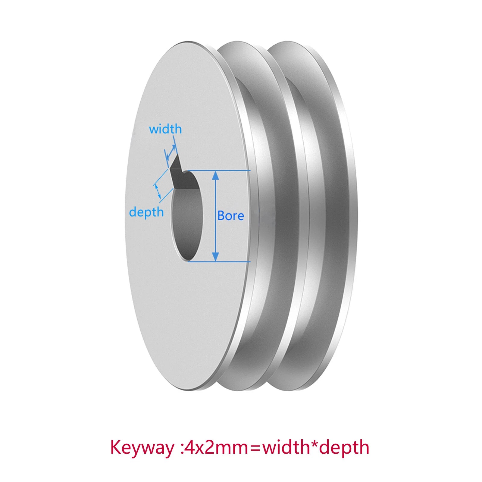 Iron Casting Double V-Groove Drive Pulley For A-Section V-Belt Pulley Ø 60-100mm