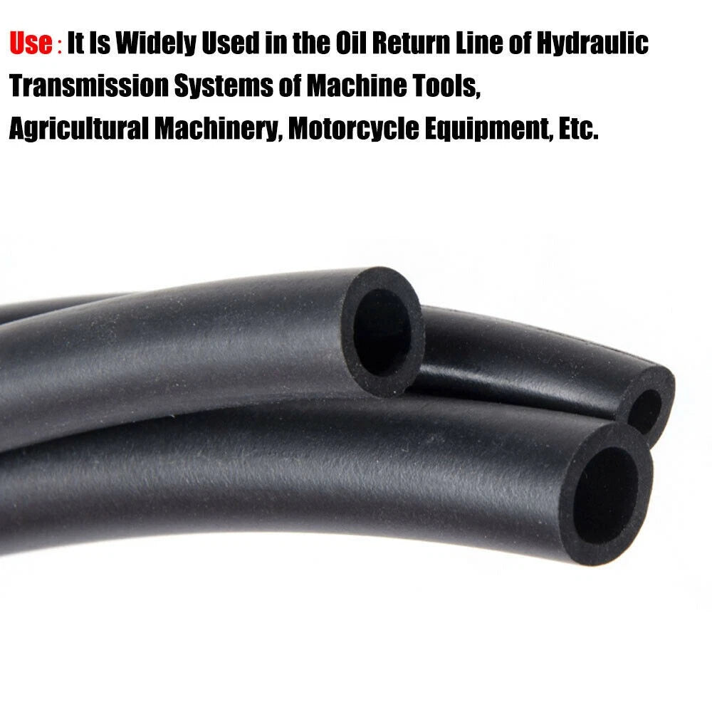 Black Tube Fluorine Rubber Fuel Hose Pipe Vacuum Petrol Diesel Unleaded