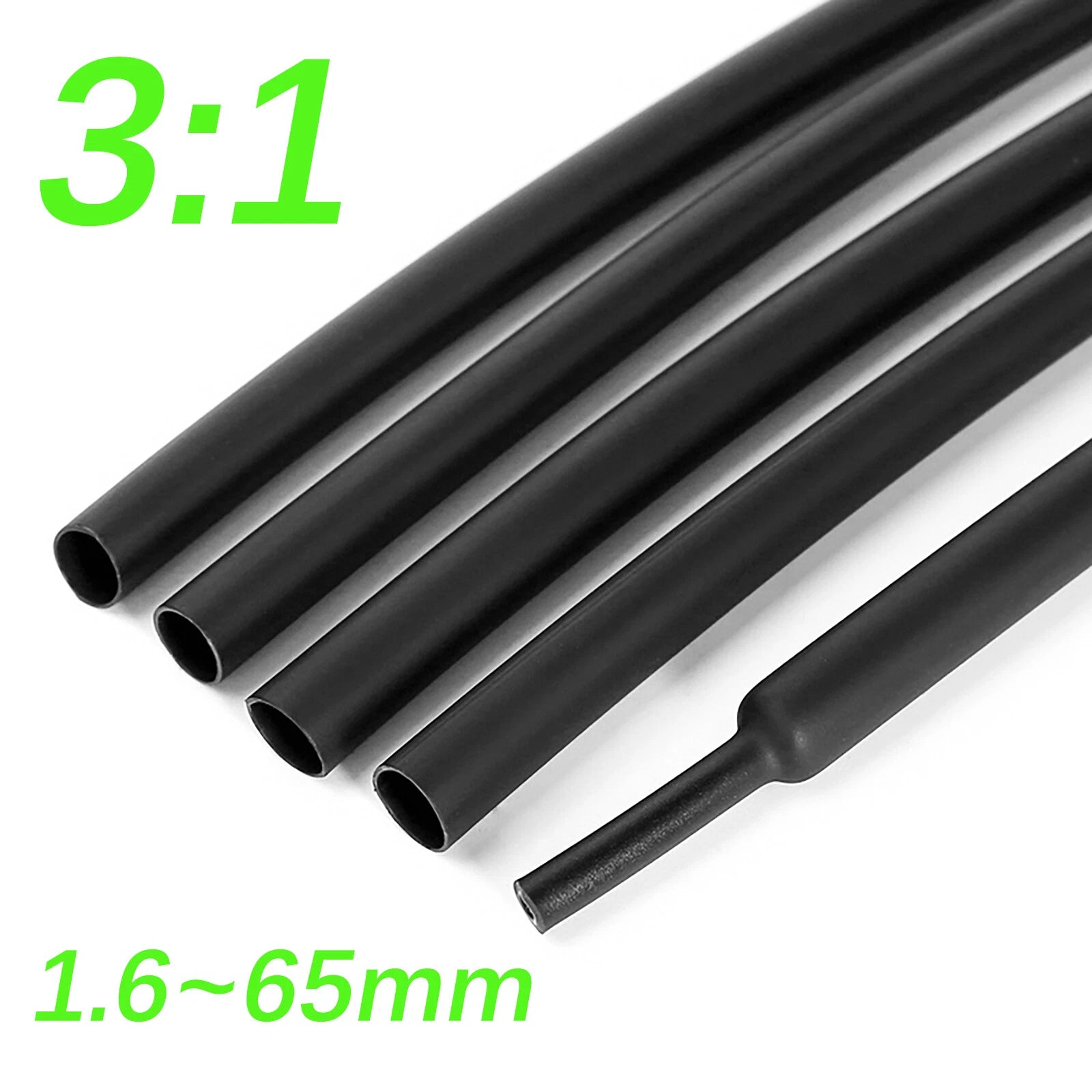 3:1 Ratio Adhesive Glue Lined Heat Shrink Tubing – Waterproof Black Heatshrink