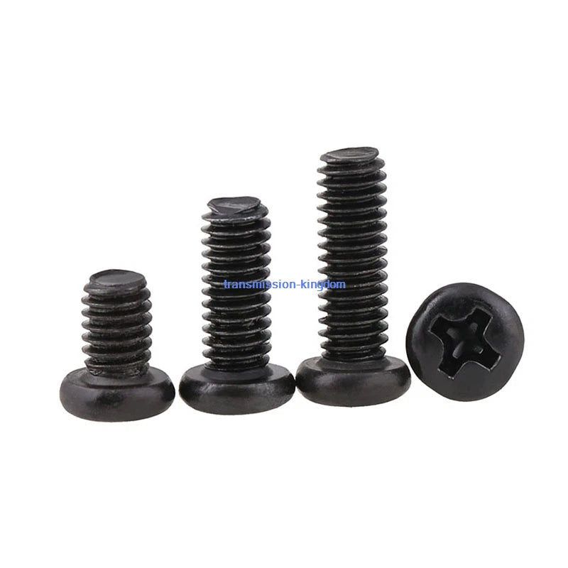 Black Phillips Pan Head Machine Screws M2 M2.5 M3 M4 — Electronics Micro Screws 3mm to 20mm, Bulk Packs of 50–500