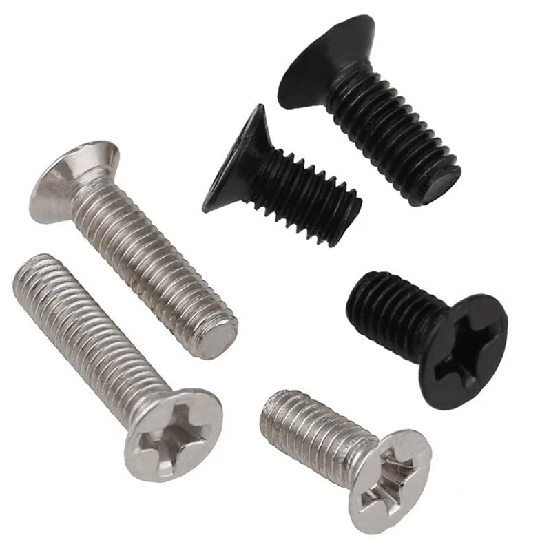 M1 M2 M3- M6 POZI COUNTERSUNK MACHINE SCREWS ZINC PLATED BLACK POSI BOLTS DIN965