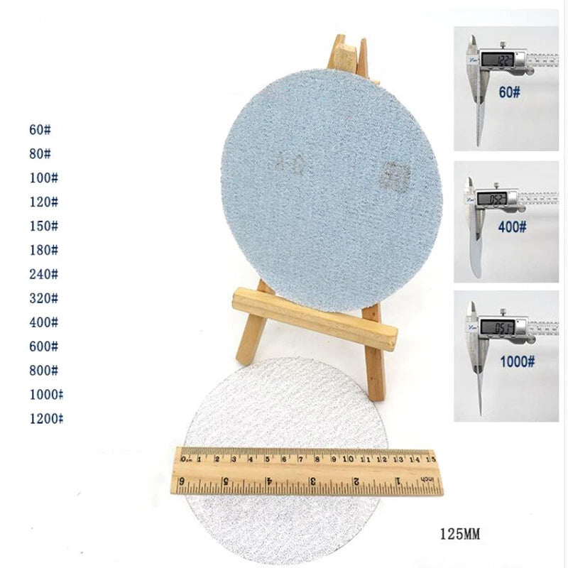 5" 125mm Sanding Disc Hook & Loop Sandpaper Dry Abrasive Polishing 60-1200 Grit